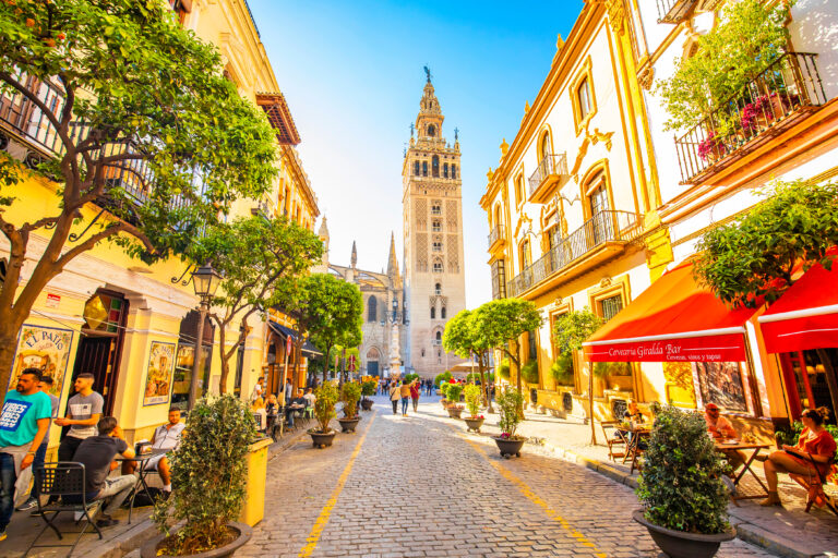 Sevilla,,Spain,-,20,April,2020:,Sunny,Summer,Sevilla,Street