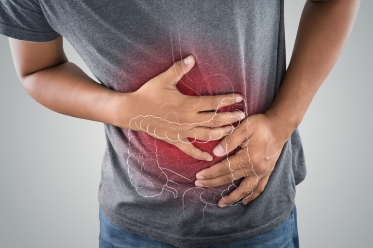 The,Photo,Of,Large,Intestine,Is,On,The,Man's,Body
