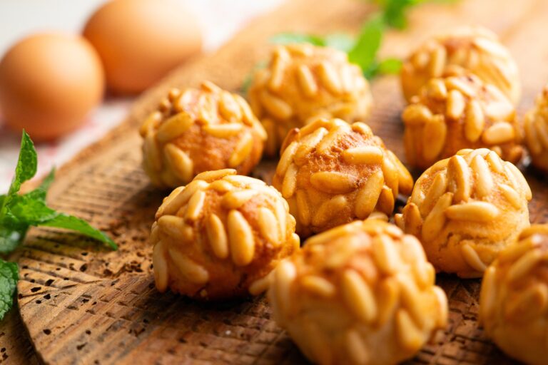 Panellets,With,Pine,Nuts,And,Almonds.,A,Typical,Catalan,Dessert